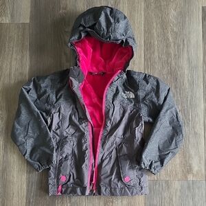 The North Face Kids Charcoal and Fuchsia Raincoat